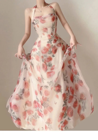 Long Dresses Womens Clothing French Elegant Party Dressess Female 2025 Summer New Fashion Versatile Beach Style Evening Dresses