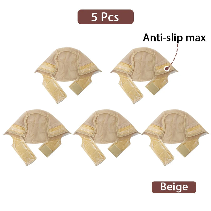 Wig Cap with Grip Band for Keeping Wigs in Place, More Full Cap-wide Transparent Lace for Lace Front Wigs