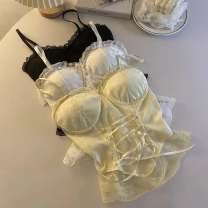 Clothes blouses sexy crop tops women corset lace bandage T-shirt camisole woman sling tank top fashion sleeveless waistcoat