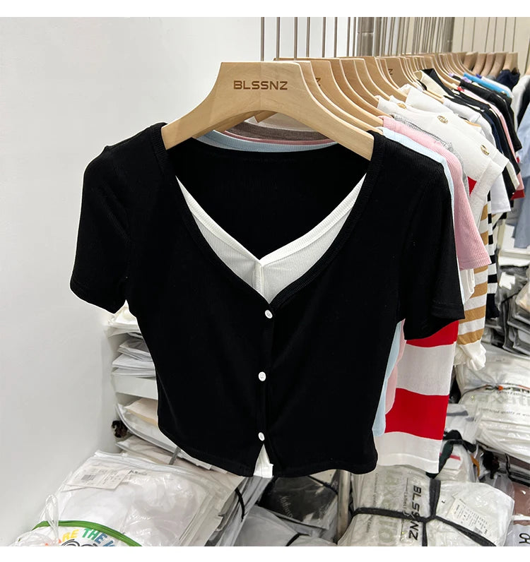 Summer Women T Shirt T-Shirt Woman Clothes Tops Tshirt Female Crop Top Tees Y2k Para Mujer Ropa De Mujer Roupas Feminina Traf