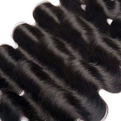 3 Bundles Brazilian Body Wave Human Hair Extension Natural Black Hair Weave Double Machine Wefted Durability 10-30Inch For Women