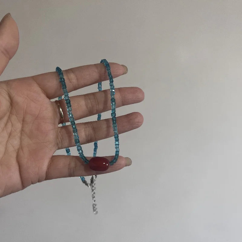 Flower Aesthetic Necklace For Women Adjustable Chain Girls Party Birthday Gift Amber Jewelry Gift Accessories Wholesale