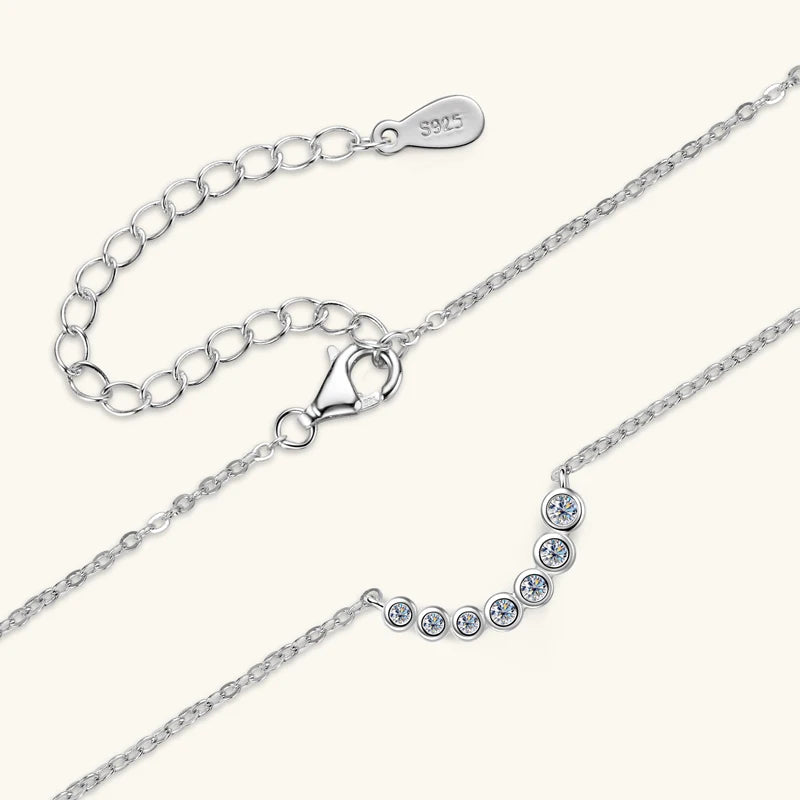 Lnngy Collares Mujer 925 Sterling Silver Clavicle Necklace For Women Exquisited 7 Stones Moissanite Pendant Necklaces Jewellry