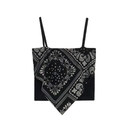 Woman Sexy Floral Tank Tops Women Corset Femme New Style Tanks Crop Camisole Fashion Knit Camis High Street Irregularity Vest