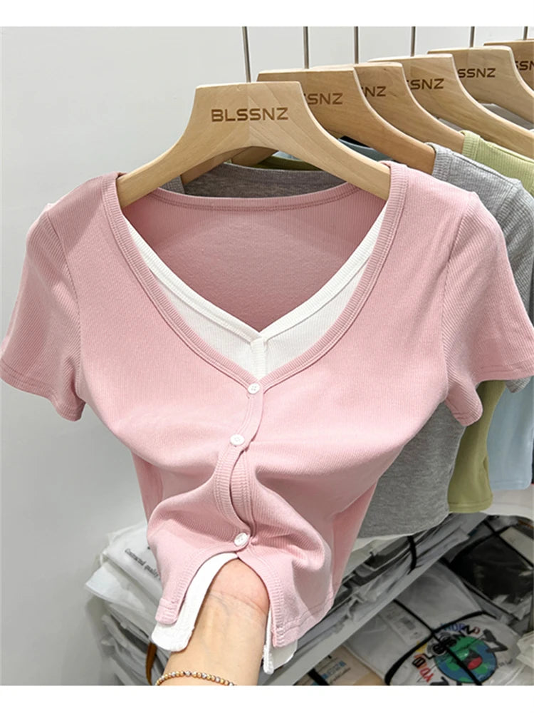 Summer Women T Shirt T-Shirt Woman Clothes Tops Tshirt Female Crop Top Tees Y2k Para Mujer Ropa De Mujer Roupas Feminina Traf