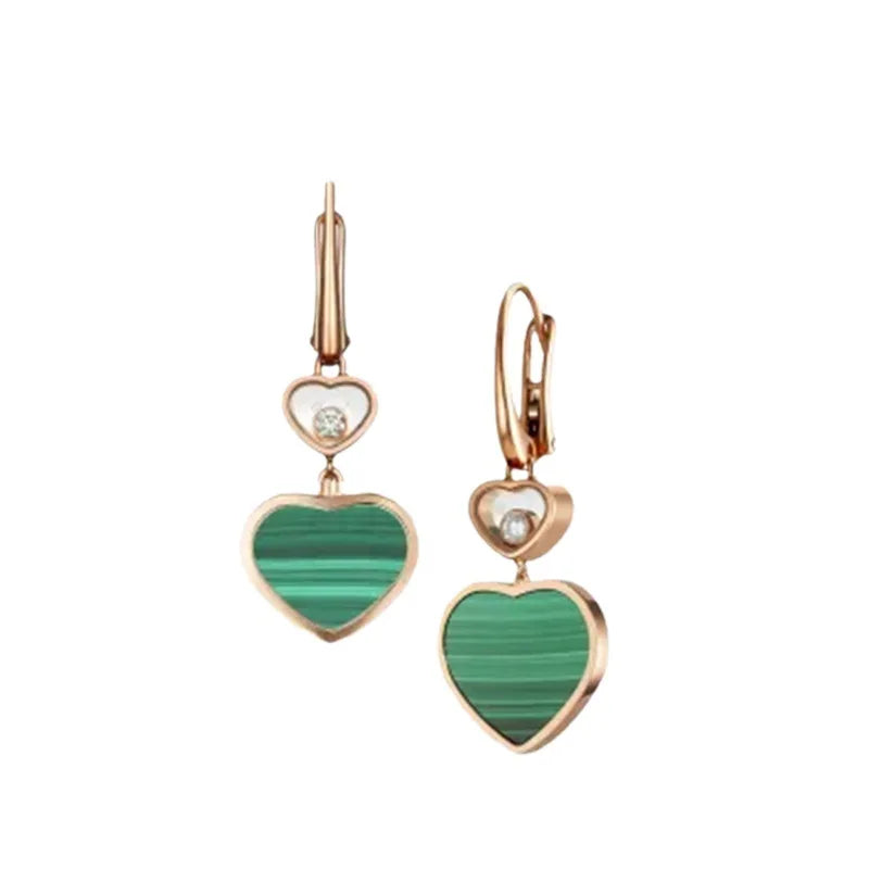 Heart Earrings for Women, 18K Gold Plated Diamond Heart Stud, Fashion Minimalist Versatile Dangle, Gift for Her Girlfriend