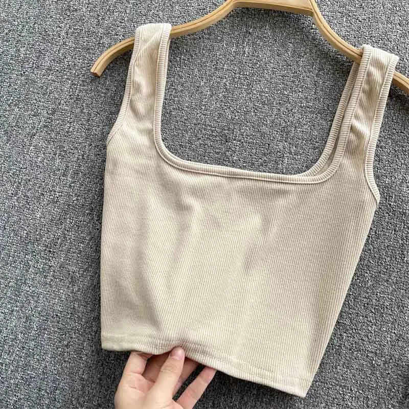 Tank Top Women Sexy Backless Y2k Top Slim Fit Bottoming Blouse Solid Crop Top Sleeveless Camis Mujer