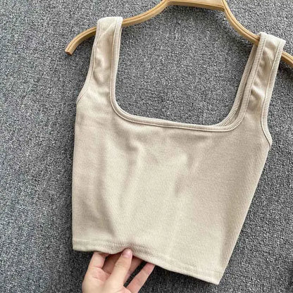 Tank Top Women Sexy Backless Y2k Top Slim Fit Bottoming Blouse Solid Crop Top Sleeveless Camis Mujer