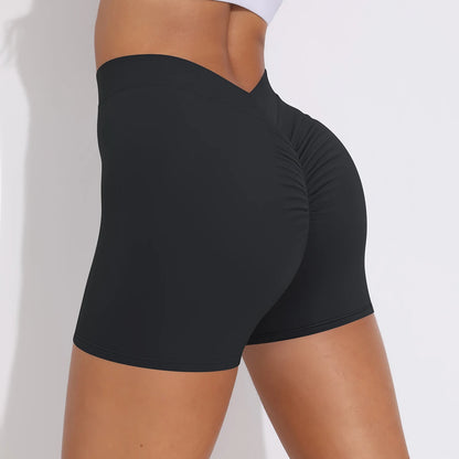 Women's Sexy Stretch Yoga Shorts With Hip Lifting And Abdominal Tightening Tight Fitness Wearing Running Pants Externally