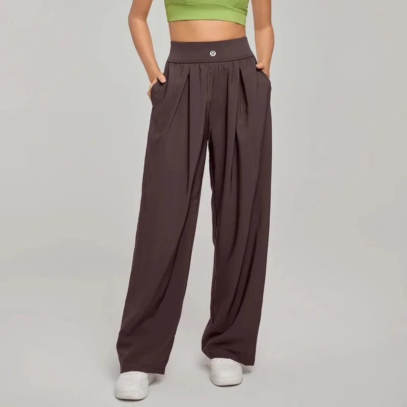 Yoga Sports Pants Women Loose Wide Leg Pants Casual High Waist Fitness Pants