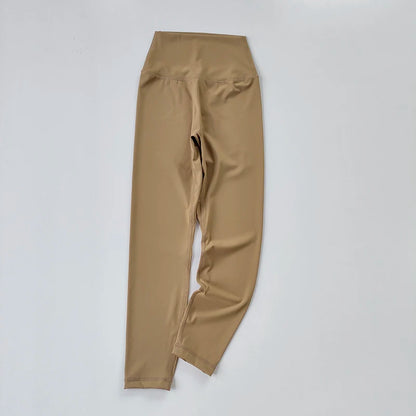 Yoga Pants Without Embarrassment and Nudity Women's High Waisted and Belly Closed Runningtight Fitting Traceless Fitness Legging