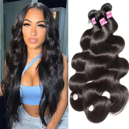 Human Hair Bundles Weave Brazilian Hair Bundles Loose Body Wave 3/4 Bundles Weft Virgin Raw Remy Hair Extensions For Women 28"