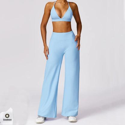 Long Yoga Pants Women Belly Sports Trousers High Waisted Fitness Straight Pants Workout Leggings Autumn Stretchy Trouser XP86