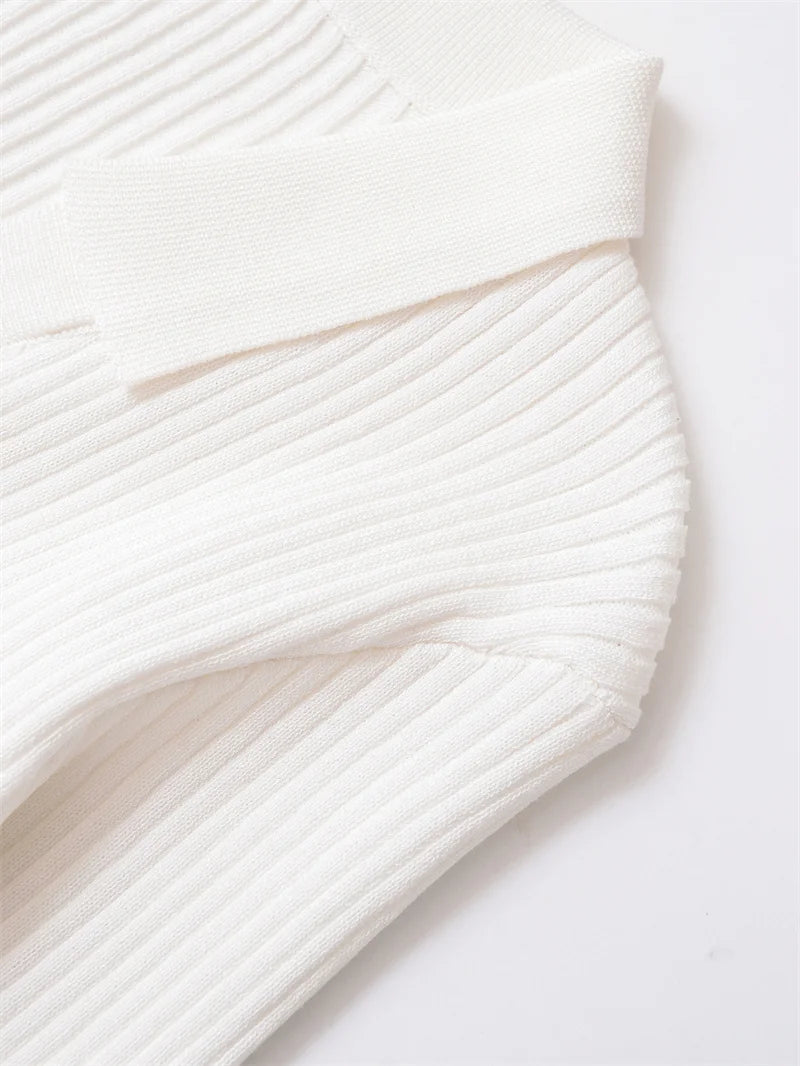 Women's Tops New Fall 2025 Solid Color Long Sleeve Lapel Slim Knit Top Sexy V-Neck Design Casual Fashion Personality Versatile