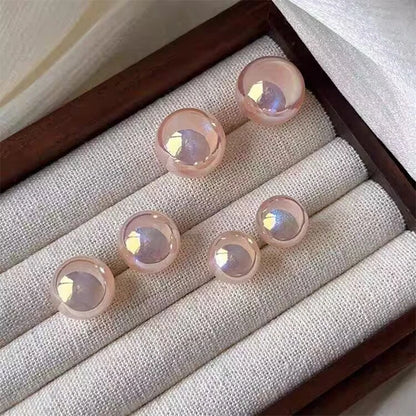 Fashion Pink Pearl Stud Earrings For Beauty Women Simple Elegance Light Luxury Ear Accessories Fashion Party Jewelry Gifts