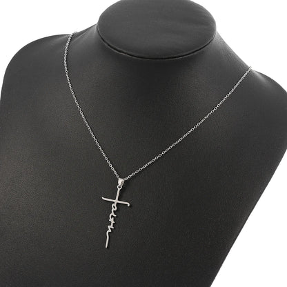 Necklace for Women European and American Fashion Cross Pendant Faith Inspiration Necklace Accessories
