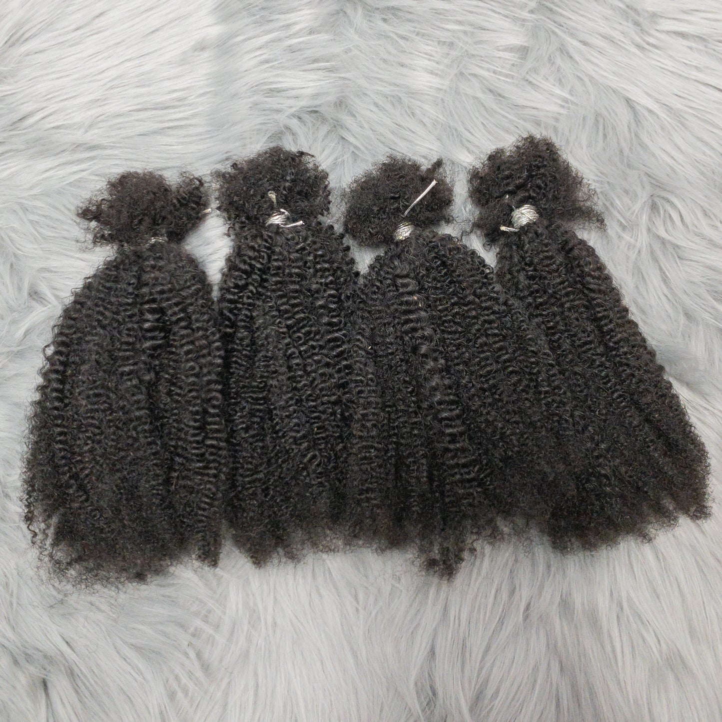 Human Hair No Weft 4C Afro Kinky Curly Virgin Brazilian Human Hair Extensions Weave Bundles Weaving for African Black Women 16"