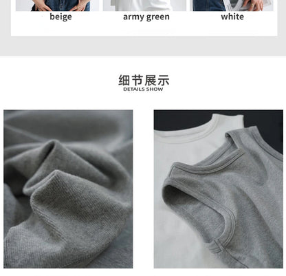 Women's Pure Cotton High Strecth Sleeveless Top Scoop Neck Breathable Solid Versatile Basic Camisole T-shirt Hot Tops for Women