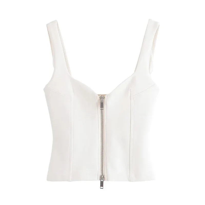 Women's Tops Summer 2025 New Elastic Tight-Fitting Elegant Summer Holiday Tops Women's Street Chic Youth Fashion Joker Vest Tops