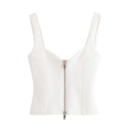 Women's Tops Summer 2025 New Elastic Tight-Fitting Elegant Summer Holiday Tops Women's Street Chic Youth Fashion Joker Vest Tops