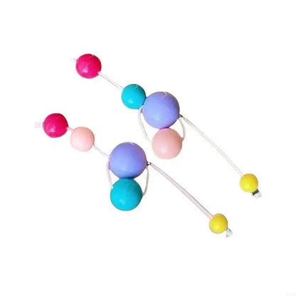 Long Colorful Earrings with Beads Colorful Beaded Earrings Eye Catching Earwear