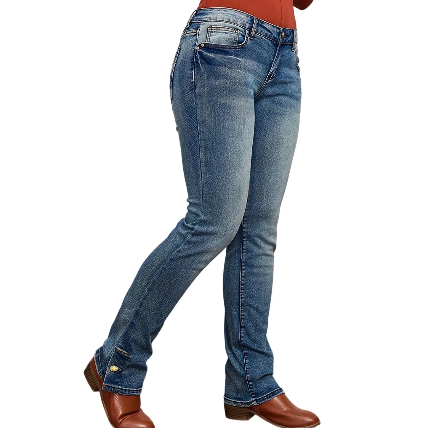 Women's Classic Denim Pants Fashion Vintage Low Waist Skinny Denim Trousers Daily Causal Versatile Trendy Streetwear Jeans