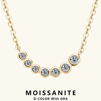 Lnngy Collares Mujer 925 Sterling Silver Clavicle Necklace For Women Exquisited 7 Stones Moissanite Pendant Necklaces Jewellry