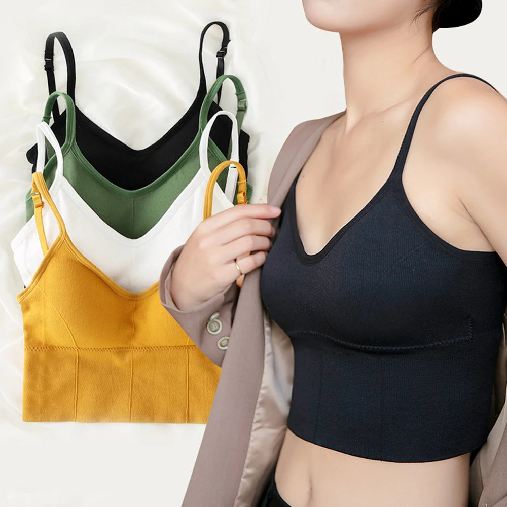 Women Sexy Tops Tube Push Up Bra Female Streetwear Sleeveless Camis Seamless Sport Lingerie Tee Crop Top Bandeau Top Tanks