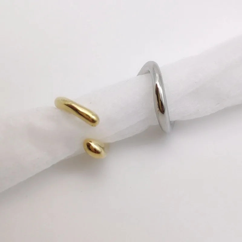 Golden Earrings without Piercing Geometric Round Ear Cuff Minimalist Cartilage Earrings Women Simple Jewelry