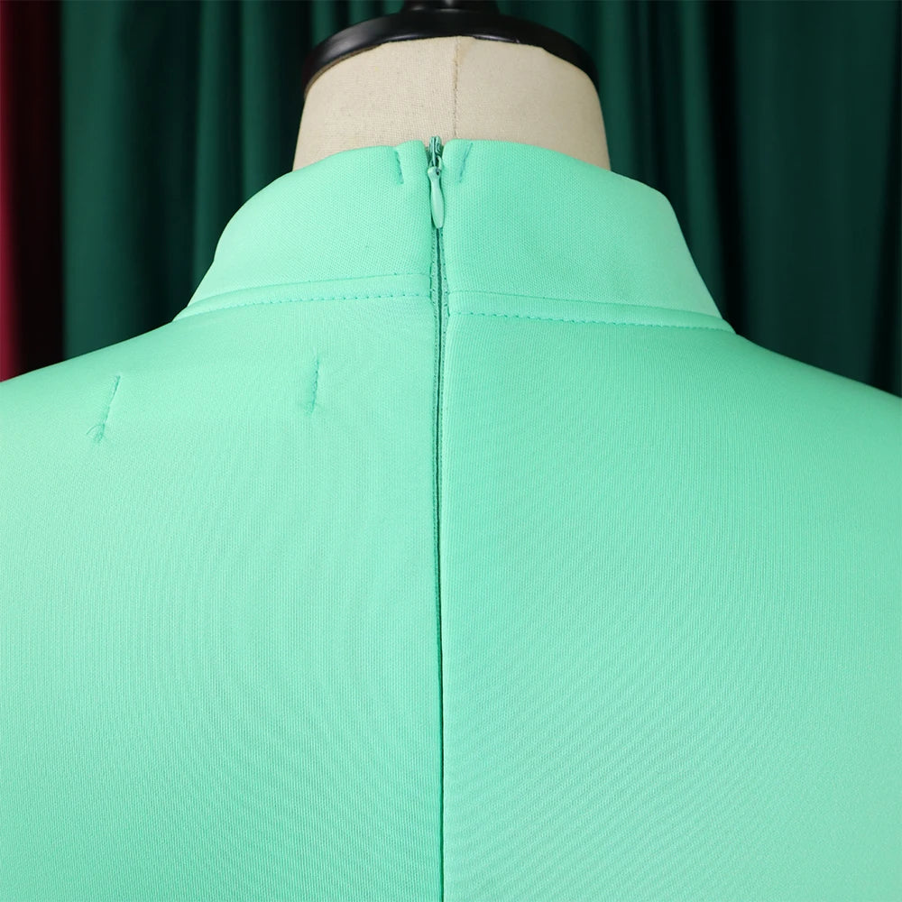 Elegant Dresses for Women Bow Collar Full Sleeve High Waisted A Line Mid Calf Luxury Female Birthday Party Dinner Vestidos Mujer