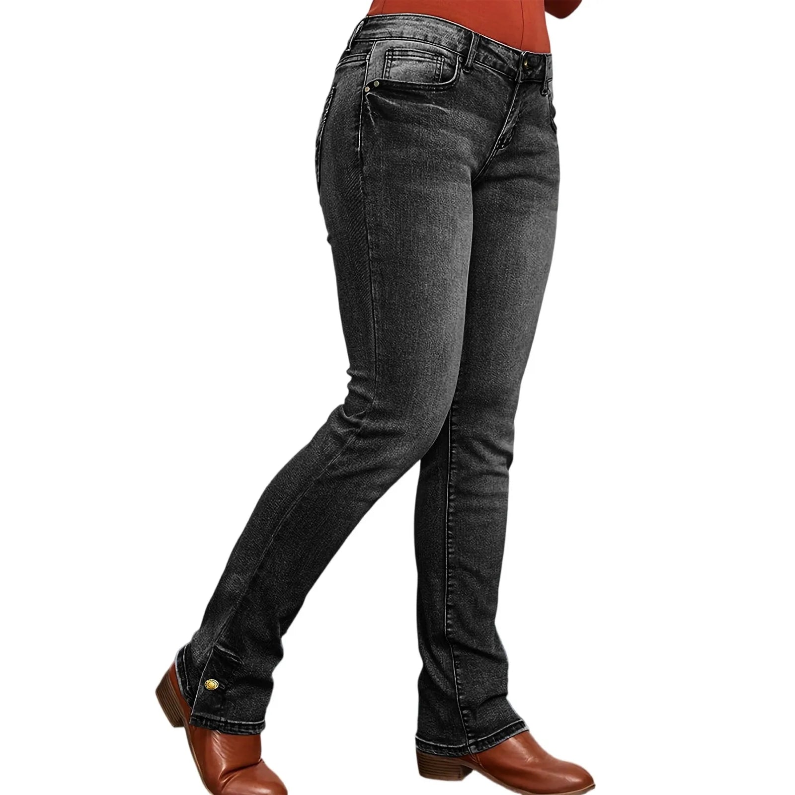 Women's Classic Denim Pants Fashion Vintage Low Waist Skinny Denim Trousers Daily Causal Versatile Trendy Streetwear Jeans