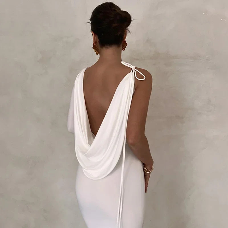 Maternity Dresses Fashionable and Sexy Pure Color One Shoulder Body con Maternity Dress for Photography and Parties