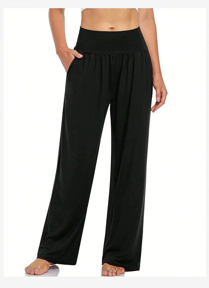 Womens Wide Leg Yoga Pants High Waisted Comfy Casual Loose Pants Workout Plus Size Lounge Sweatpants with Pockets