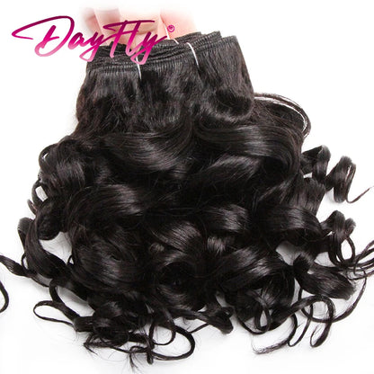 Brazilian Hair Weave Bundles 100% Human Hair Bundles Short Curly Hair Bundles 8Inch 6 Bundles Colored Hair Extensions For Women