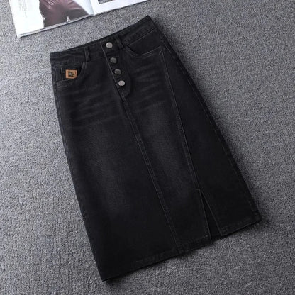 Women's Denim Skirts Spring Summer High-waisted Jeans Skirts Streetwear Female Sexy Sheath Skirts Fashion Split Retro Skirts