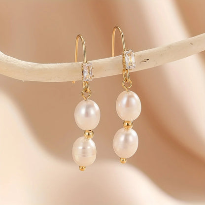 Fashion Wedding Jewelry Earrings, Silver Pearl Earrings, Minimalist Style, Women's Earrings, The First Choice For Giving Gifts
