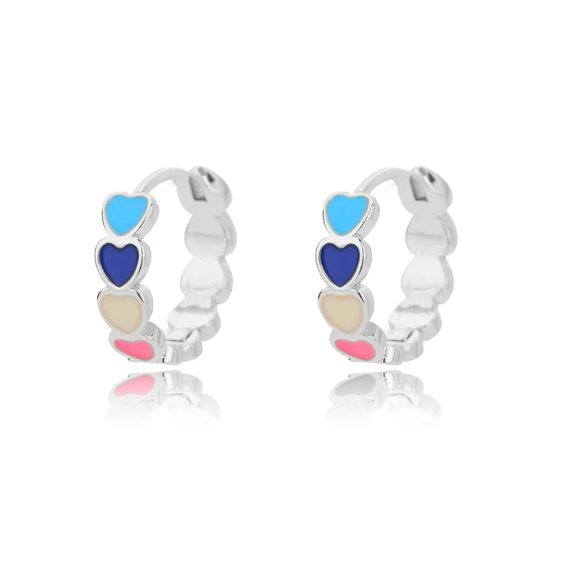 Heart Stainless Steel Earrings for Women Zircon Gold Color Hoop Earring Aesthetic Waterproof Ear Piercing Jewelry Accessories