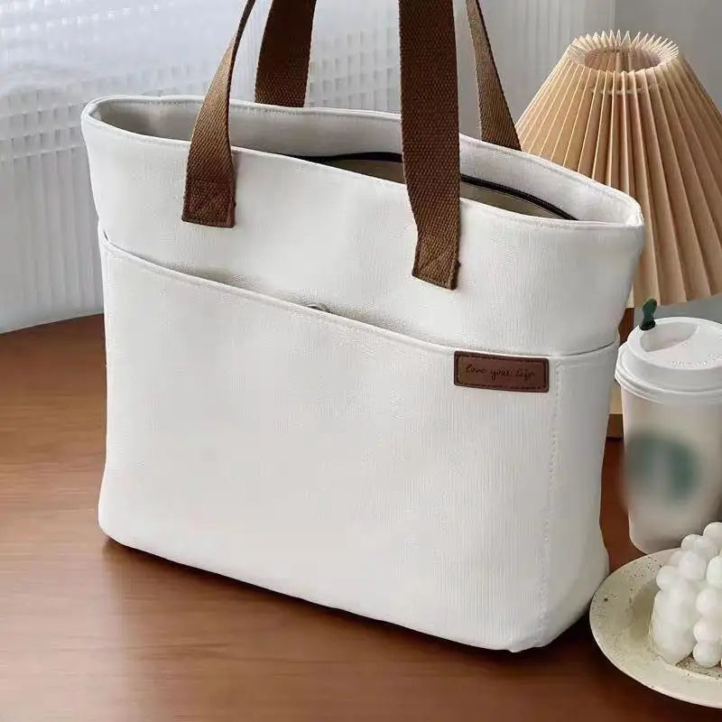 New Canvas Tote Bags for Women Large Capacity Single Shoulder Bag Student Classes Commute Carrying Bag Ladies Casual Handbags