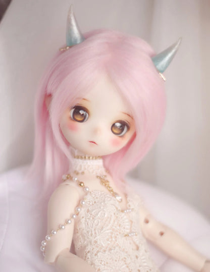 D09-P389 children handmade toy   1/12 1/8 1/6 1/4 1/3 MSD bjd doll wig red blue pink black DIY long straight hair 1pcs