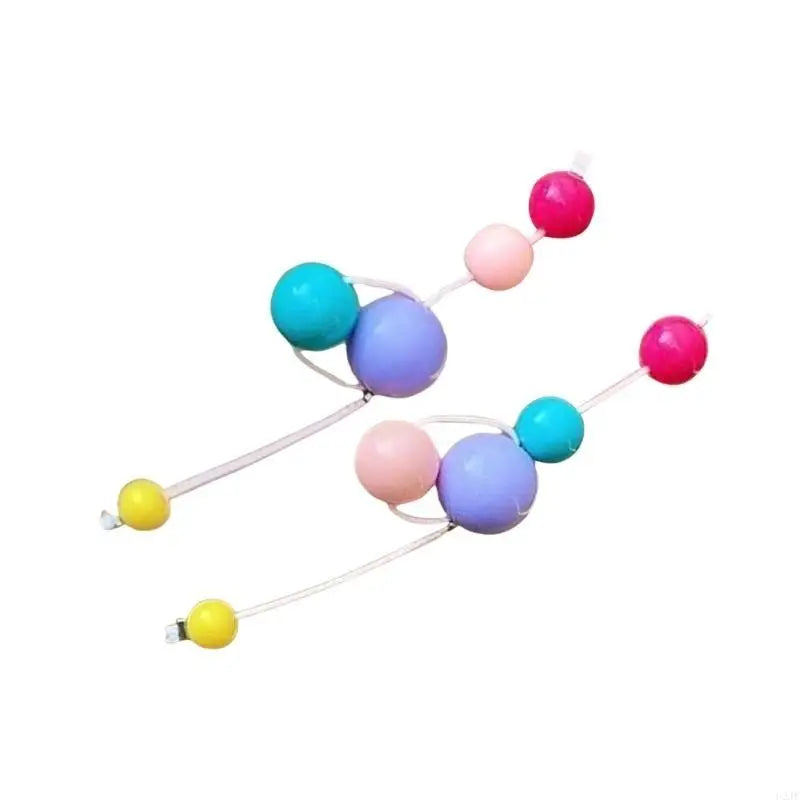 Long Colorful Earrings with Beads Colorful Beaded Earrings Eye Catching Earwear