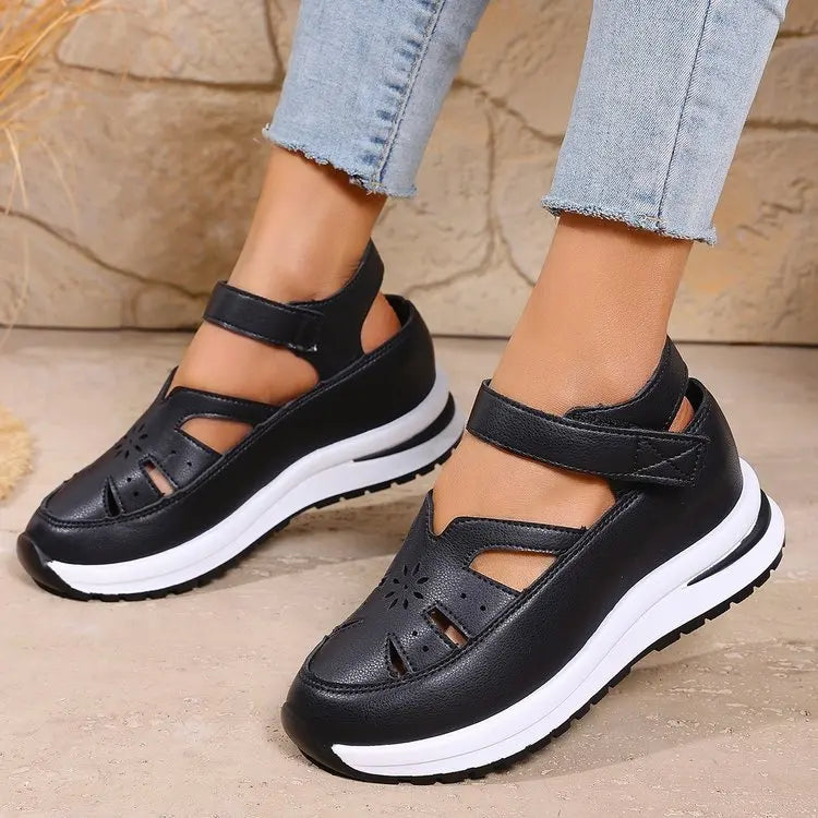 Women's Shoes 2025 Hot Sale Closed Toe Women's Sandals Casual Rome Sandals Women Hollow Platform Wedges Plus Size Shoes Female