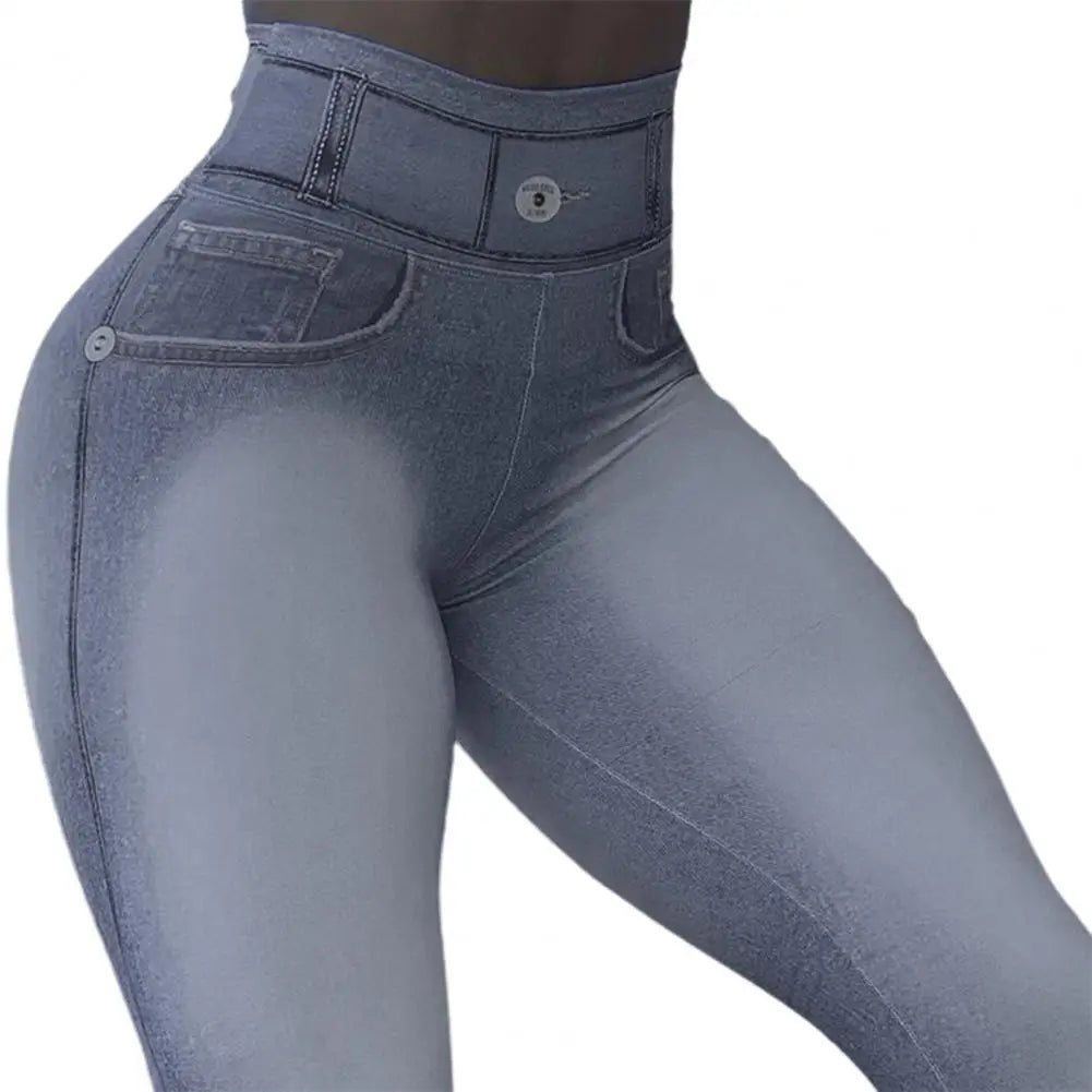 Booty lifting Yoga Pants Fitness Imitation Jeans High Waist Sport Long Pants Women Hip Push UP Tights Women Gym Women Leggings