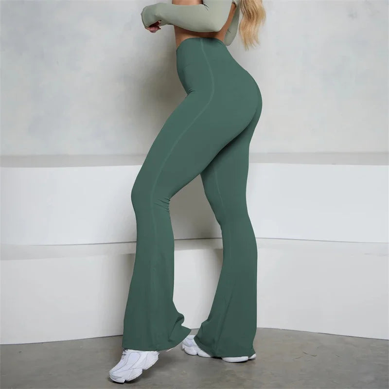 Bum New Yoga Pants Flare Scrunch Butt Pants Women Bell Bottoms Yoga Leggings High Waist Gym Fitness Pants Stretch Workout