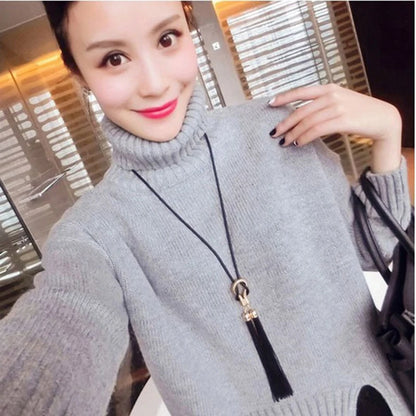 Elegant Female Fashion Pendant Necklace Tassel Long Winter Sweater Chain Necklace Women Geometric Twisted Necklaces Jewelry Gift