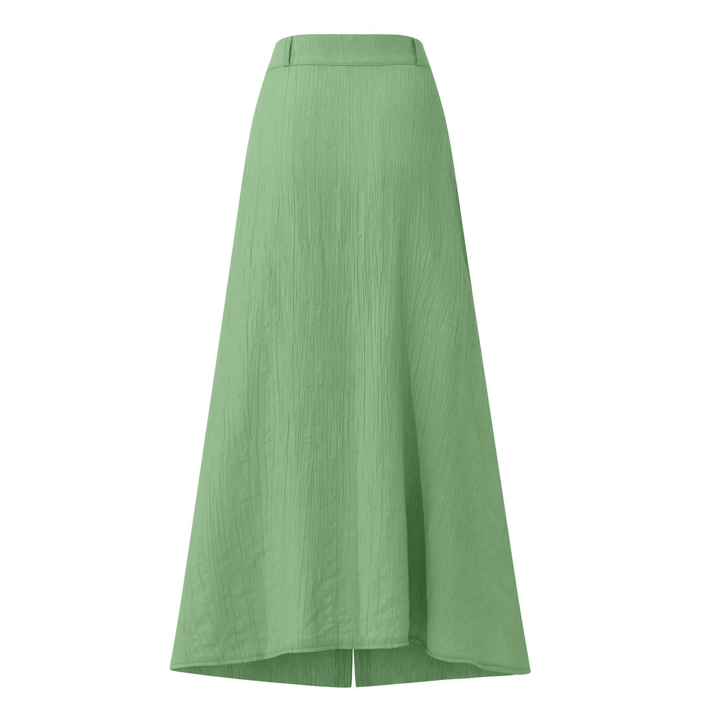 Midi Skirts For Women Bohemian Style Daily And Versatile Half Skirt Fashion Plain Color Basics High Waist Beach Button Dress