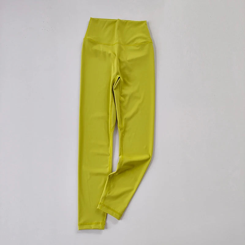 Yoga Pants Without Embarrassment and Nudity Women's High Waisted and Belly Closed Runningtight Fitting Traceless Fitness Legging