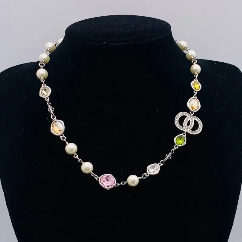 High end letter necklace for women, popular European and American necklaces, socialite, grandmother, collarbone chain for women