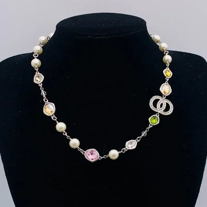 High end letter necklace for women, popular European and American necklaces, socialite, grandmother, collarbone chain for women