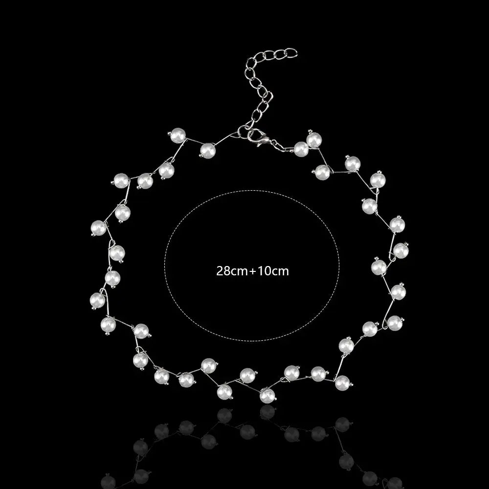 Wedding for Women Bride Necklace Elegant Collar Simulated Pearl Clavicle Chain Female Jewelry