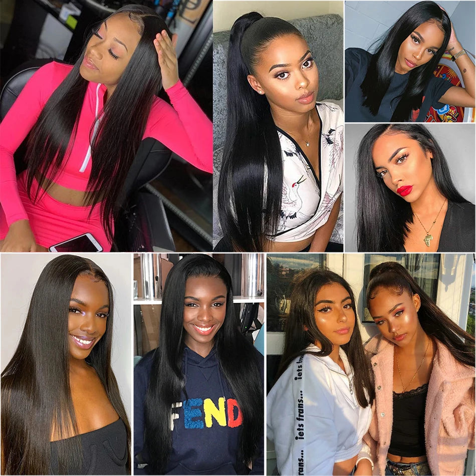 Brazilian Hair Weave Bundles Bone Straight Human Hair 12A Raw Virgin Human Hair Bundles Deal Remy Hair Extensions 1 3 4 Bundles
